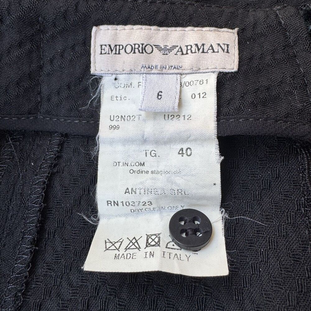 Emporio Armani A-Line Skirt Black Classic Business Mini Women’s Size 6 - Picture 6 of 8